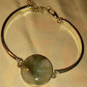 Elegant Gold and Silver Women's Bracelet Hand Made Nebraska River Rock